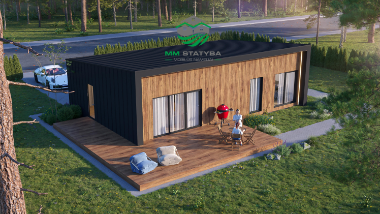 MM Statyba EKO 80 m2 stayba pas klientą sklype