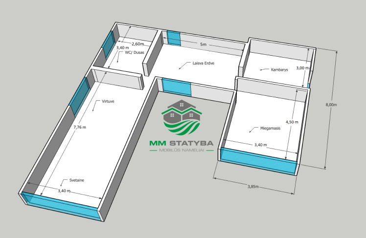 MM Sttayba Vila 2 modulinis namas gyvenimui